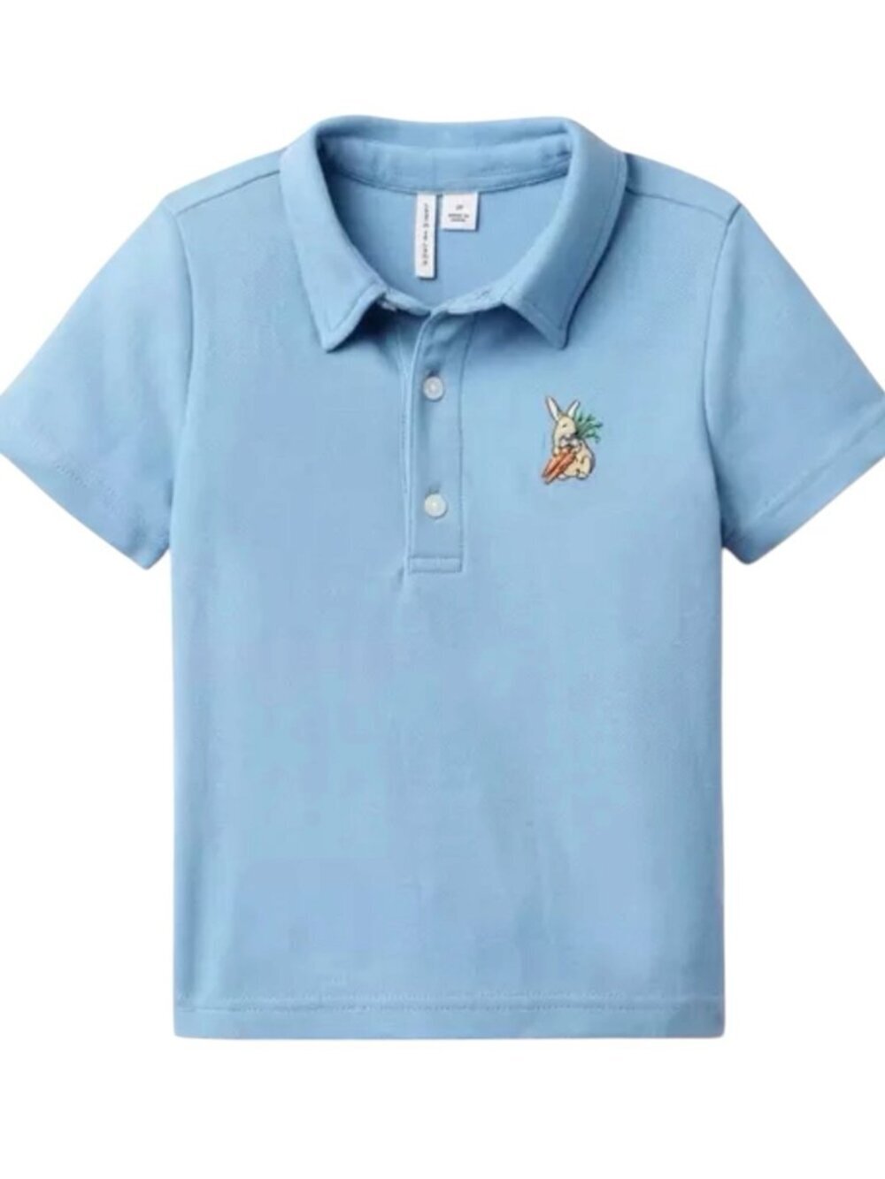 Janie And Jack Bunny Pique Polo Shirt Size 3 Years Blue Short Sleeve Easter